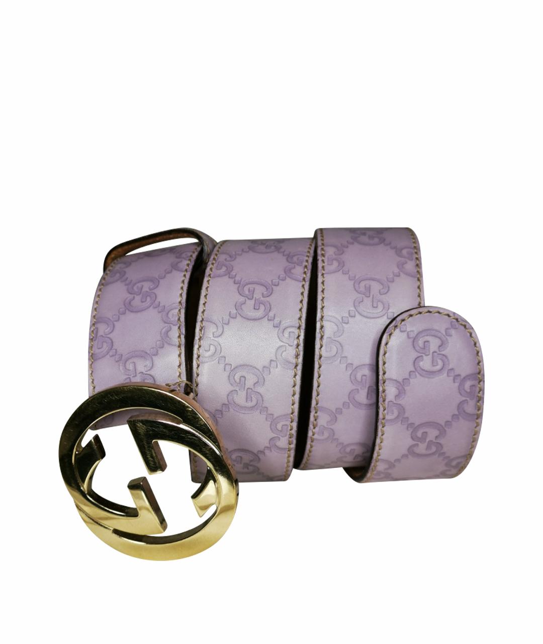 GUCCI Фиолетовый кожаный ремень, фото 1