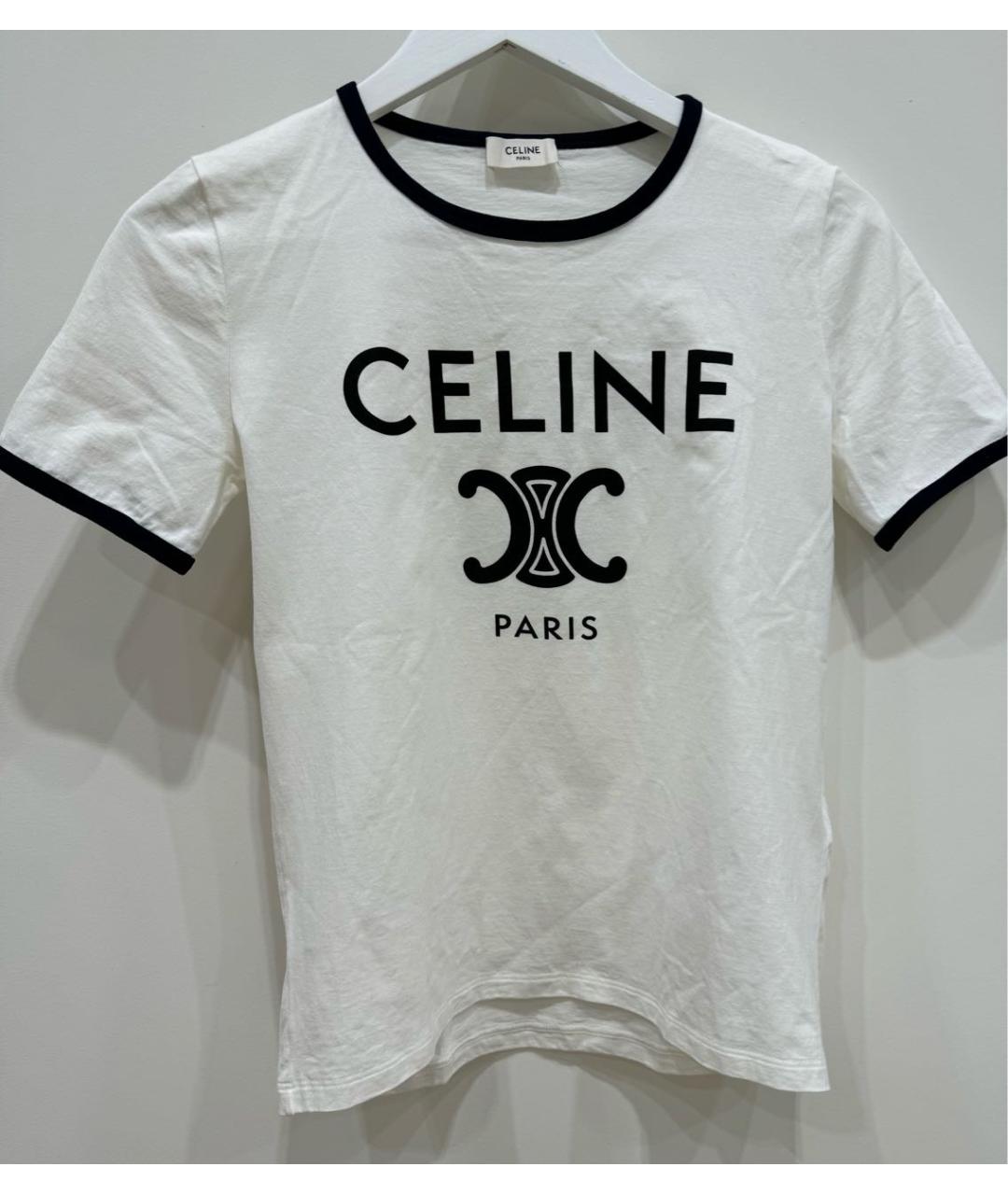 CELINE PRE-OWNED Белая хлопковая футболка, фото 5