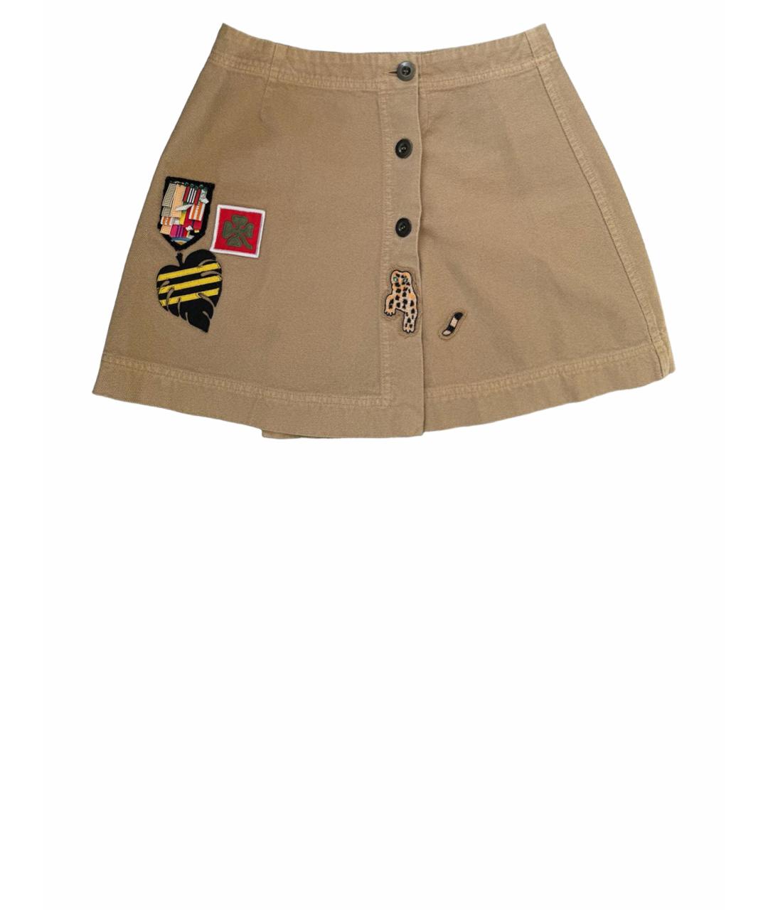 MR & MRS ITALY Бежевая хлопковая юбка мини, фото 1