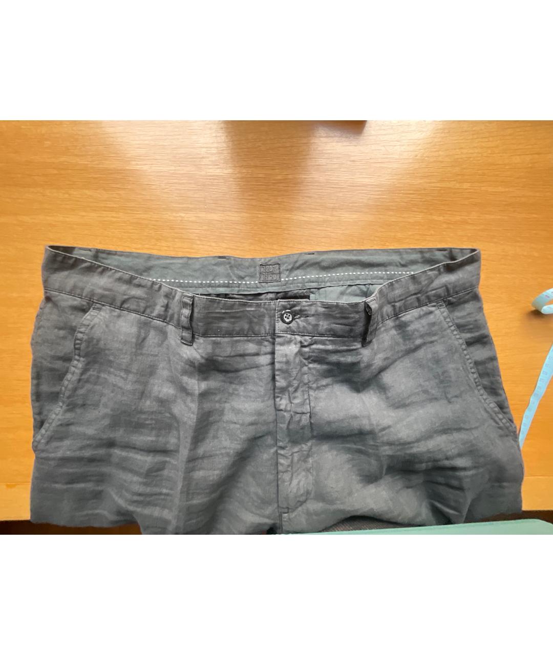 120%LINO Серые льняные классические брюки, фото 2