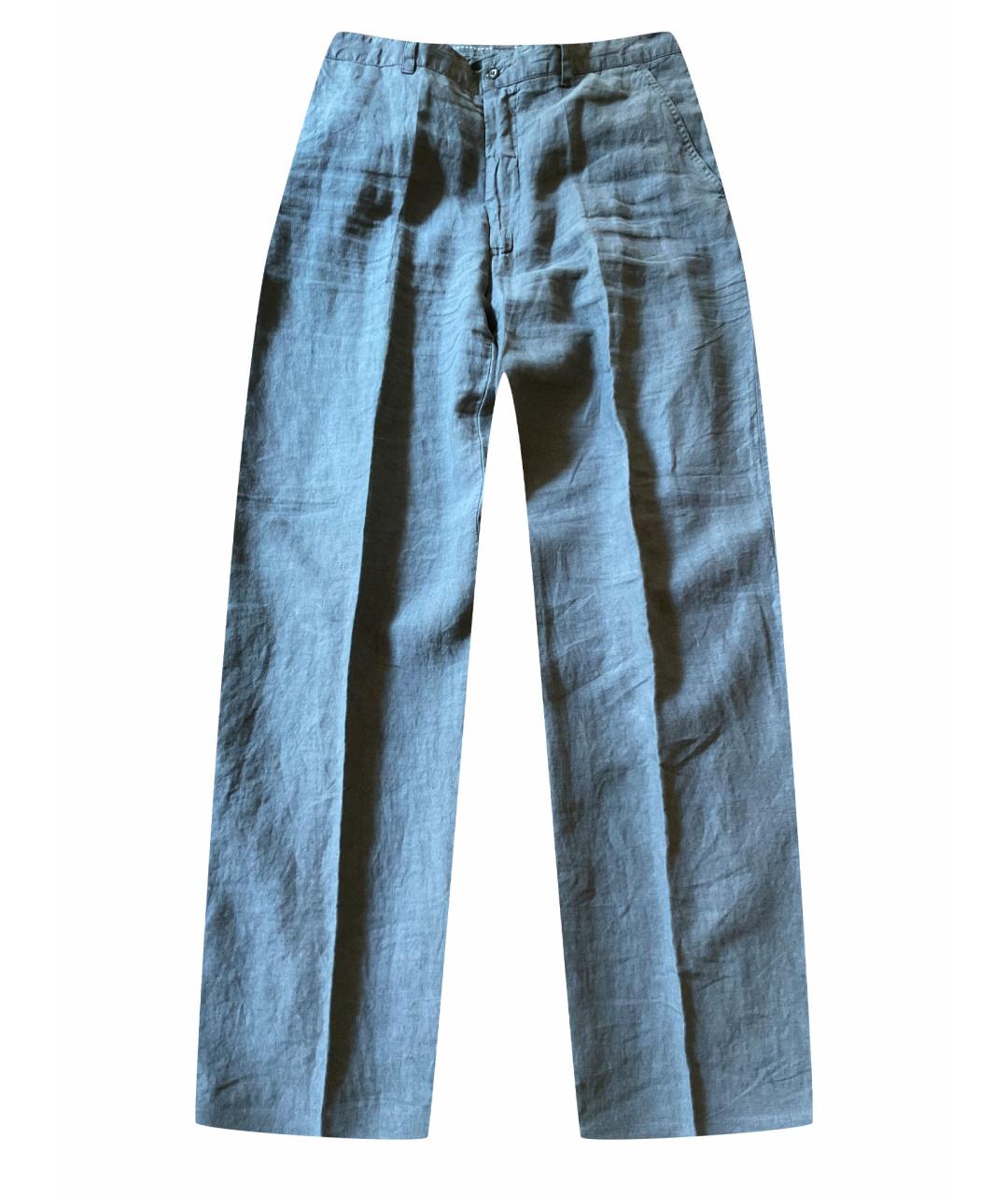 120%LINO Серые льняные классические брюки, фото 1