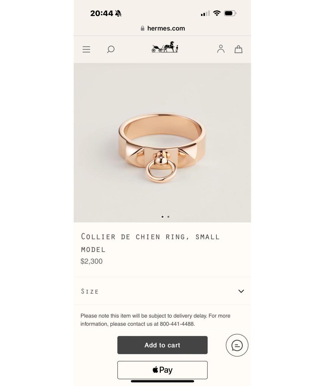 HERMES PRE-OWNED Золотое кольцо из розового золота, фото 5