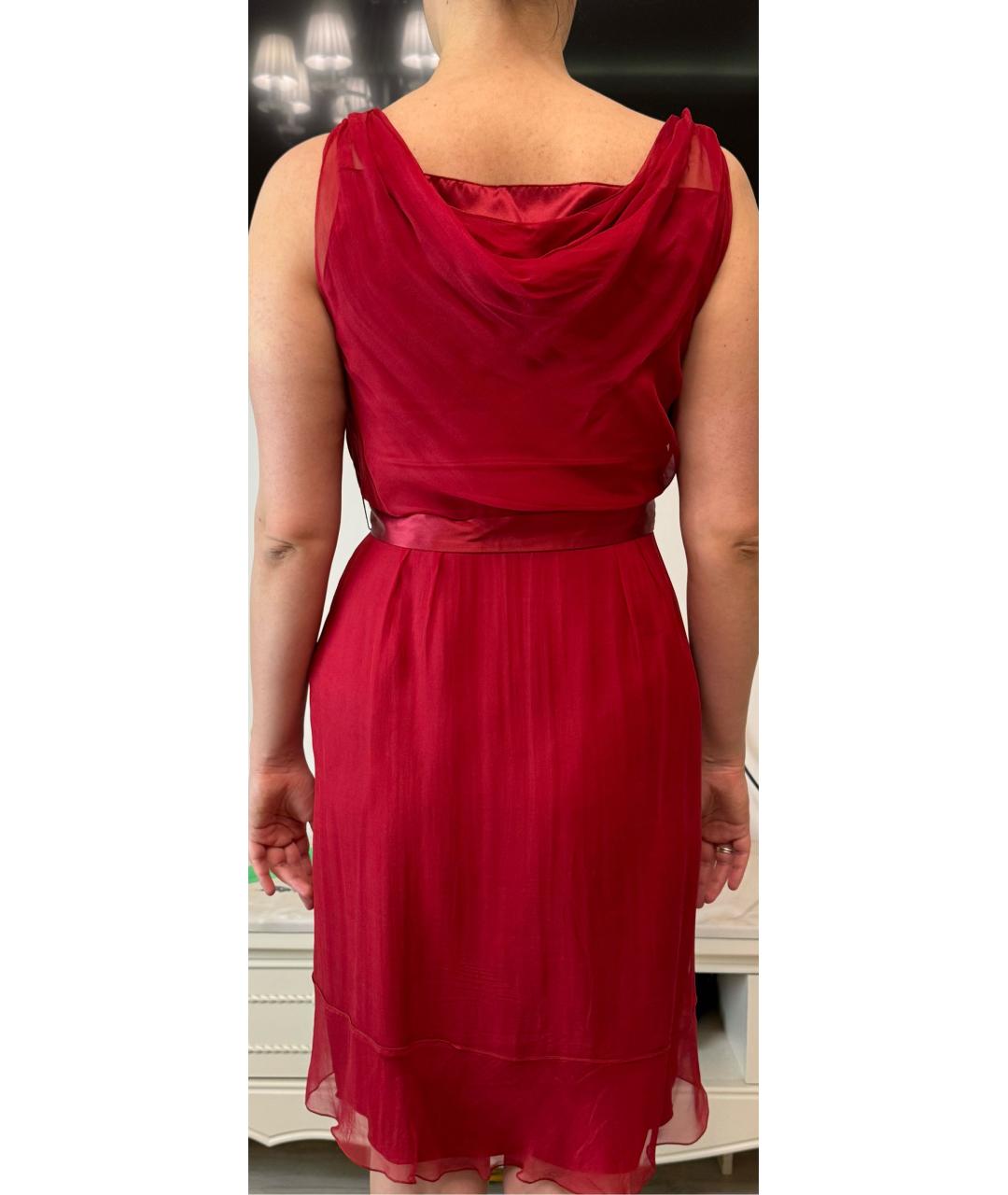 ALBERTA FERRETTI Красное шелковое вечернее платье, фото 2