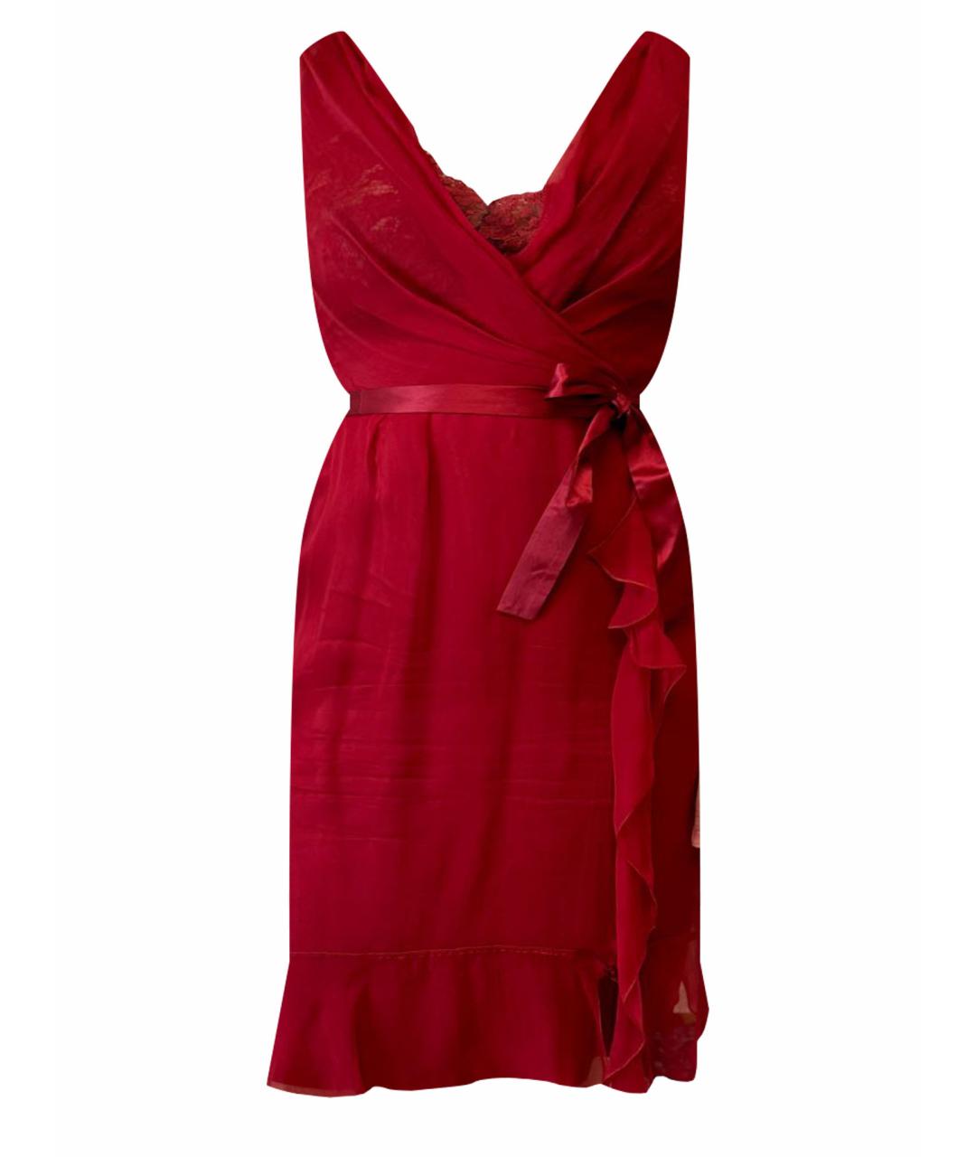 ALBERTA FERRETTI Красное шелковое вечернее платье, фото 1