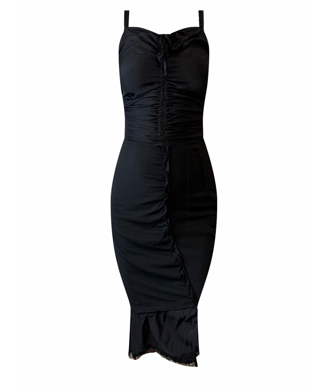NINA RICCI Черное шелковое коктейльное платье, фото 1