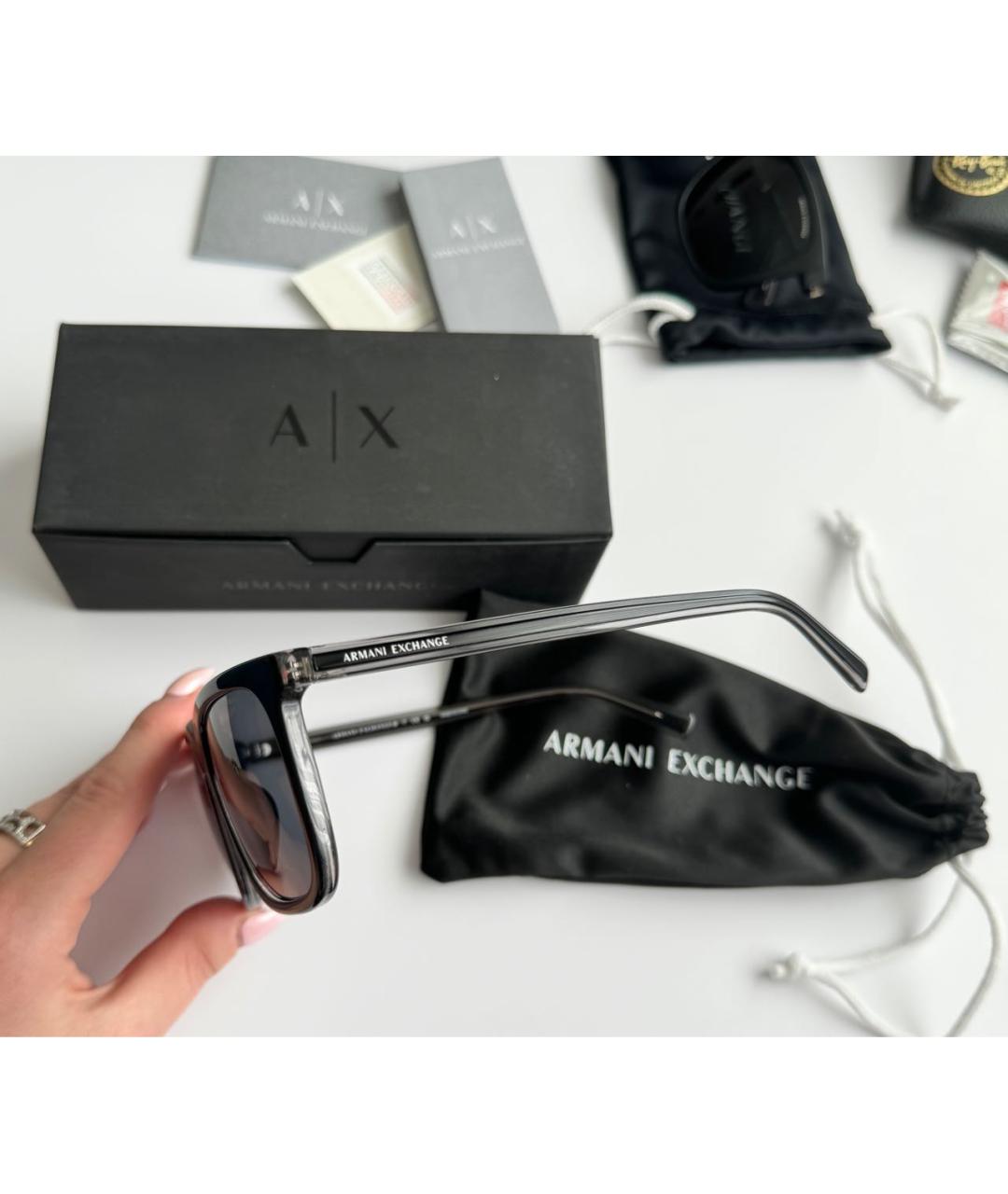 ARMANI EXCHANGE Черные пластиковые солнцезащитные очки, фото 2