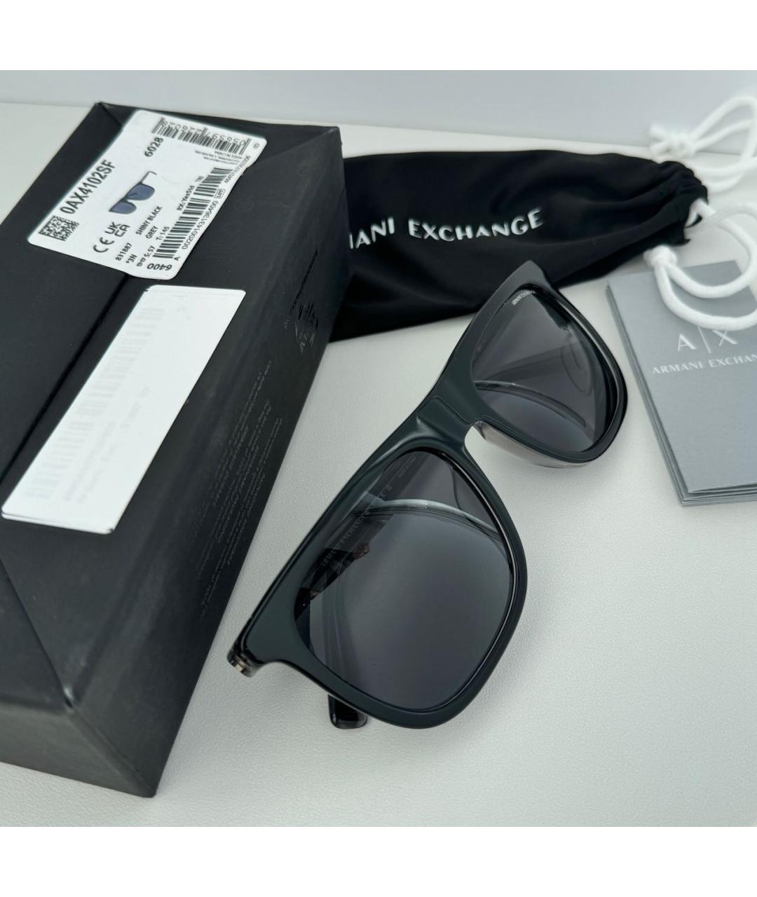 ARMANI EXCHANGE Черные пластиковые солнцезащитные очки, фото 3