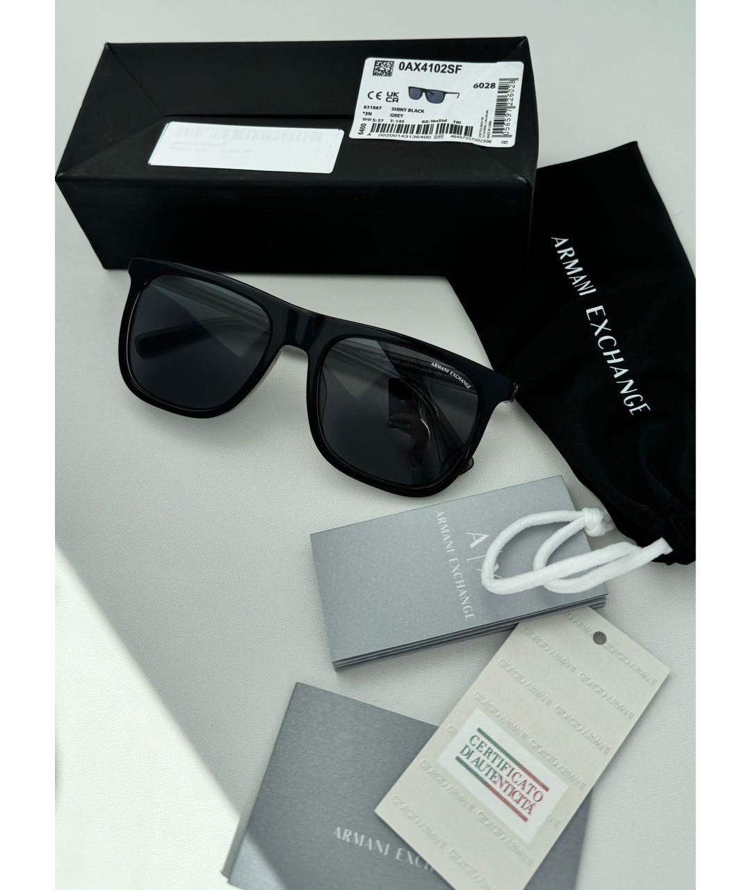 ARMANI EXCHANGE Черные пластиковые солнцезащитные очки, фото 6