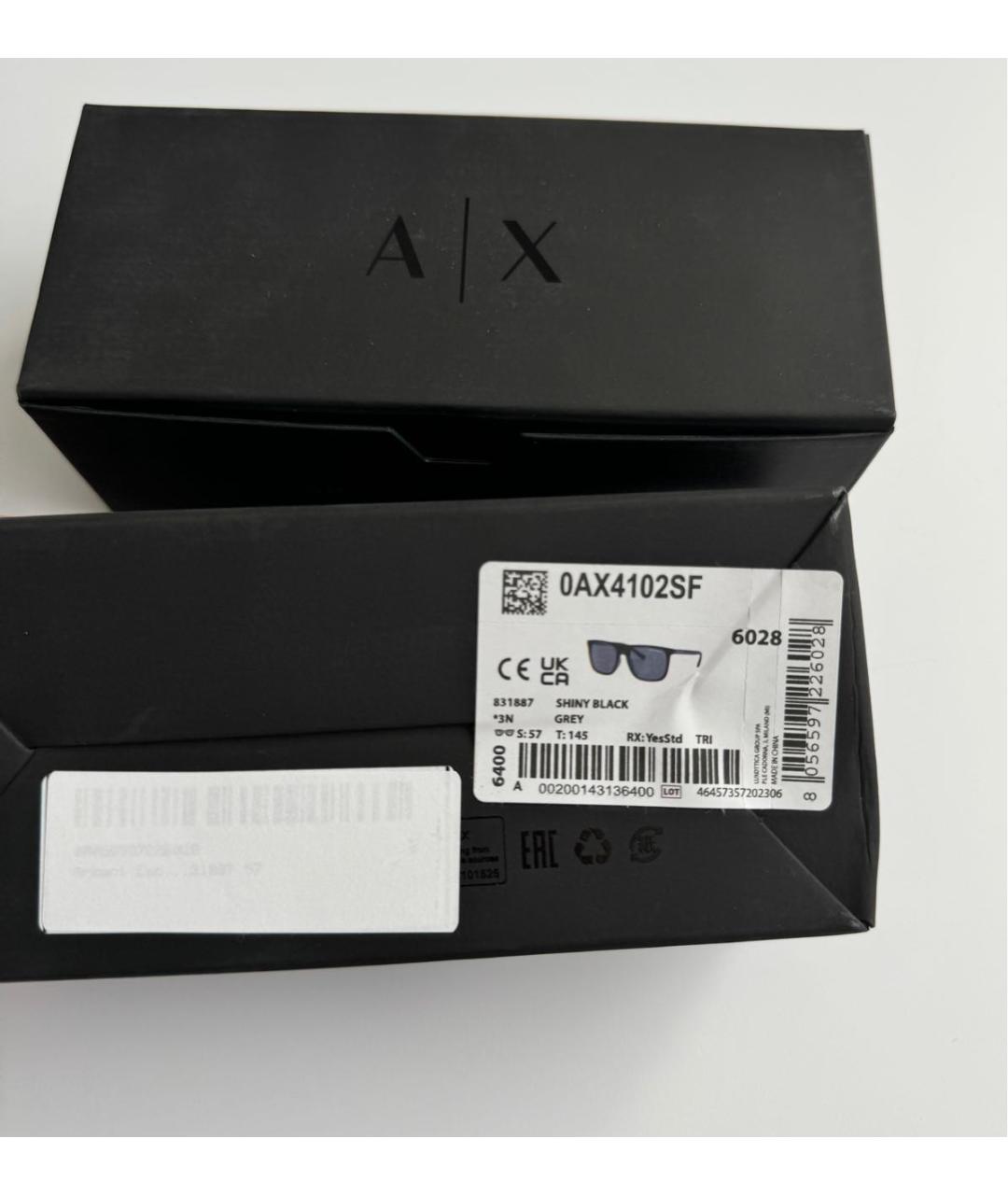ARMANI EXCHANGE Черные пластиковые солнцезащитные очки, фото 4