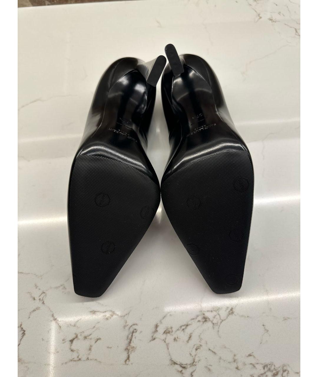 SAINT LAURENT Черные кожаные туфли, фото 6