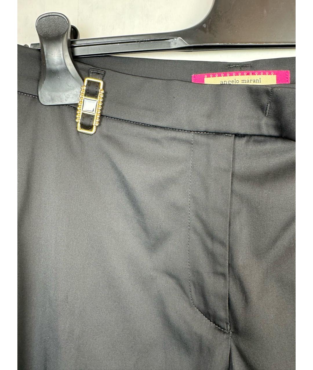 ANGELO MARANI Черные полиэстеровые прямые брюки, фото 4