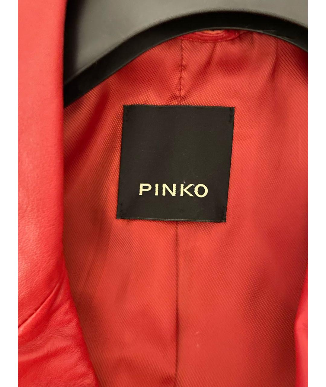 PINKO Красная кожаная куртка, фото 6