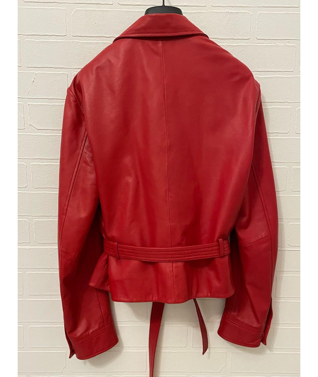 PINKO Красная кожаная куртка, фото 2