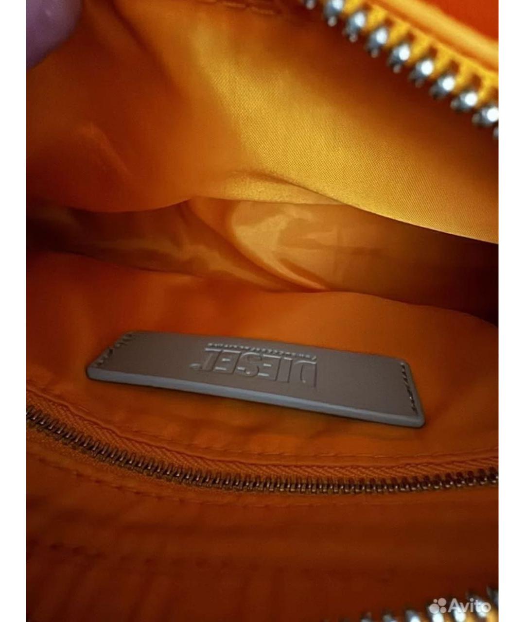 DIESEL Оранжевая сумка с короткими ручками из искусственной кожи, фото 4
