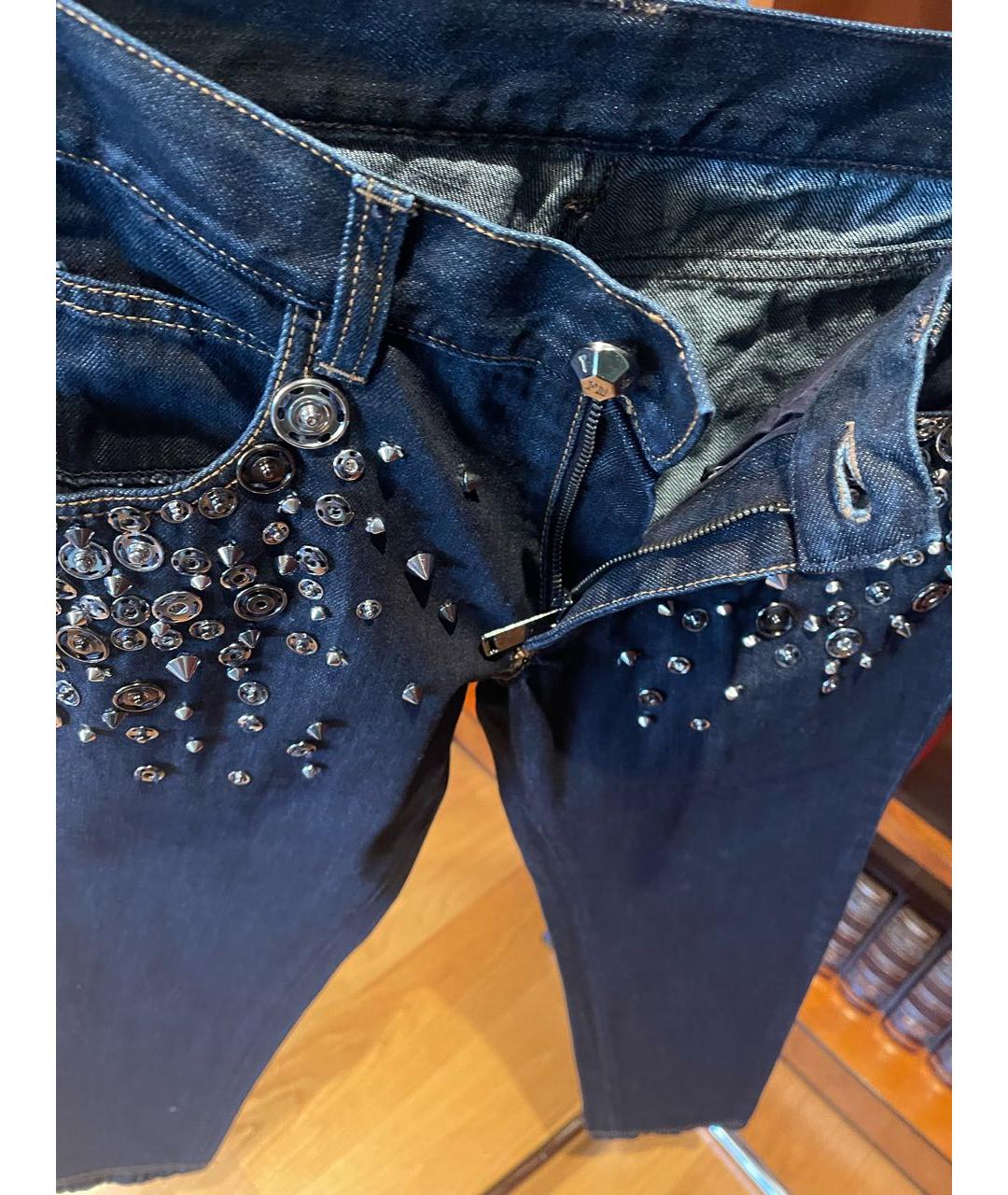 FRANKIE MORELLO Темно-синие джинсы скинни, фото 4