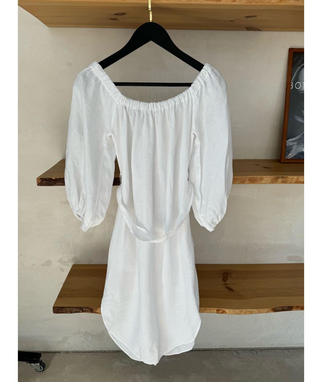 ERMANNO SCERVINO Белое льняное платье, фото 7