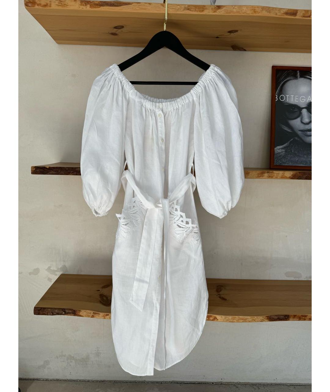 ERMANNO SCERVINO Белое льняное платье, фото 2