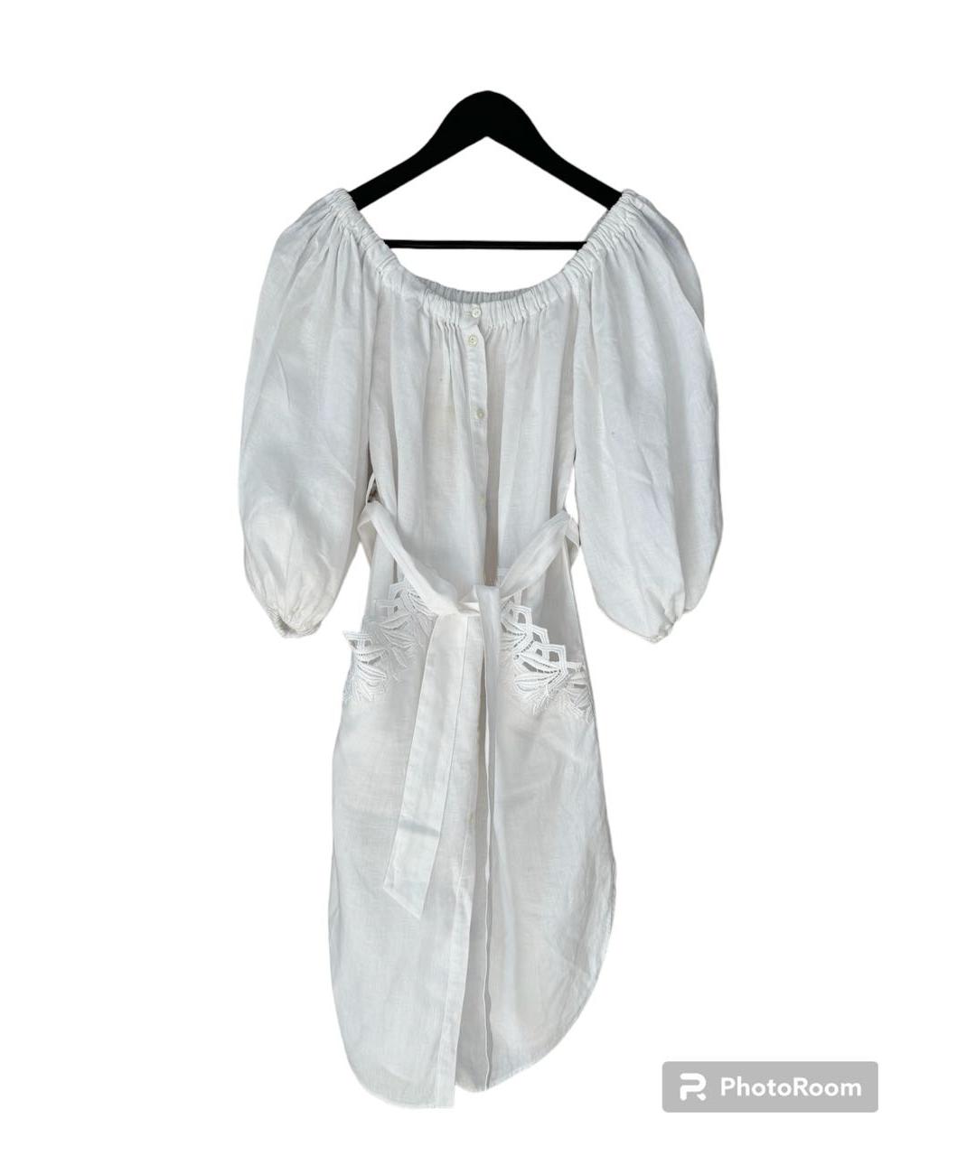ERMANNO SCERVINO Белое льняное платье, фото 8