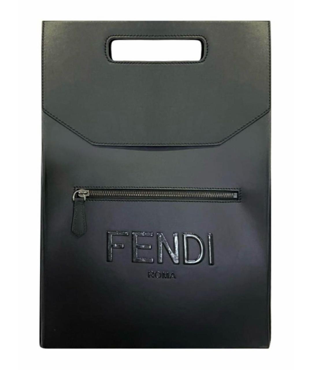 FENDI Черный кожаный рюкзак, фото 1