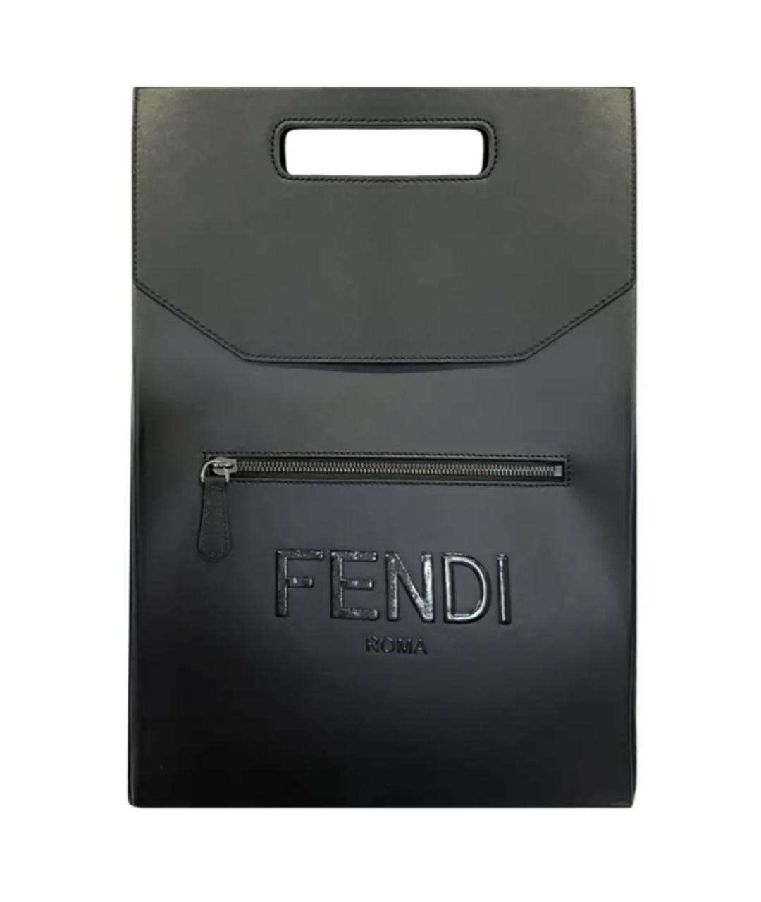 FENDI Черный кожаный рюкзак, фото 6