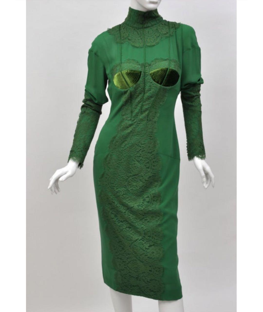 TOM FORD Зеленые шелковое коктейльное платье, фото 2