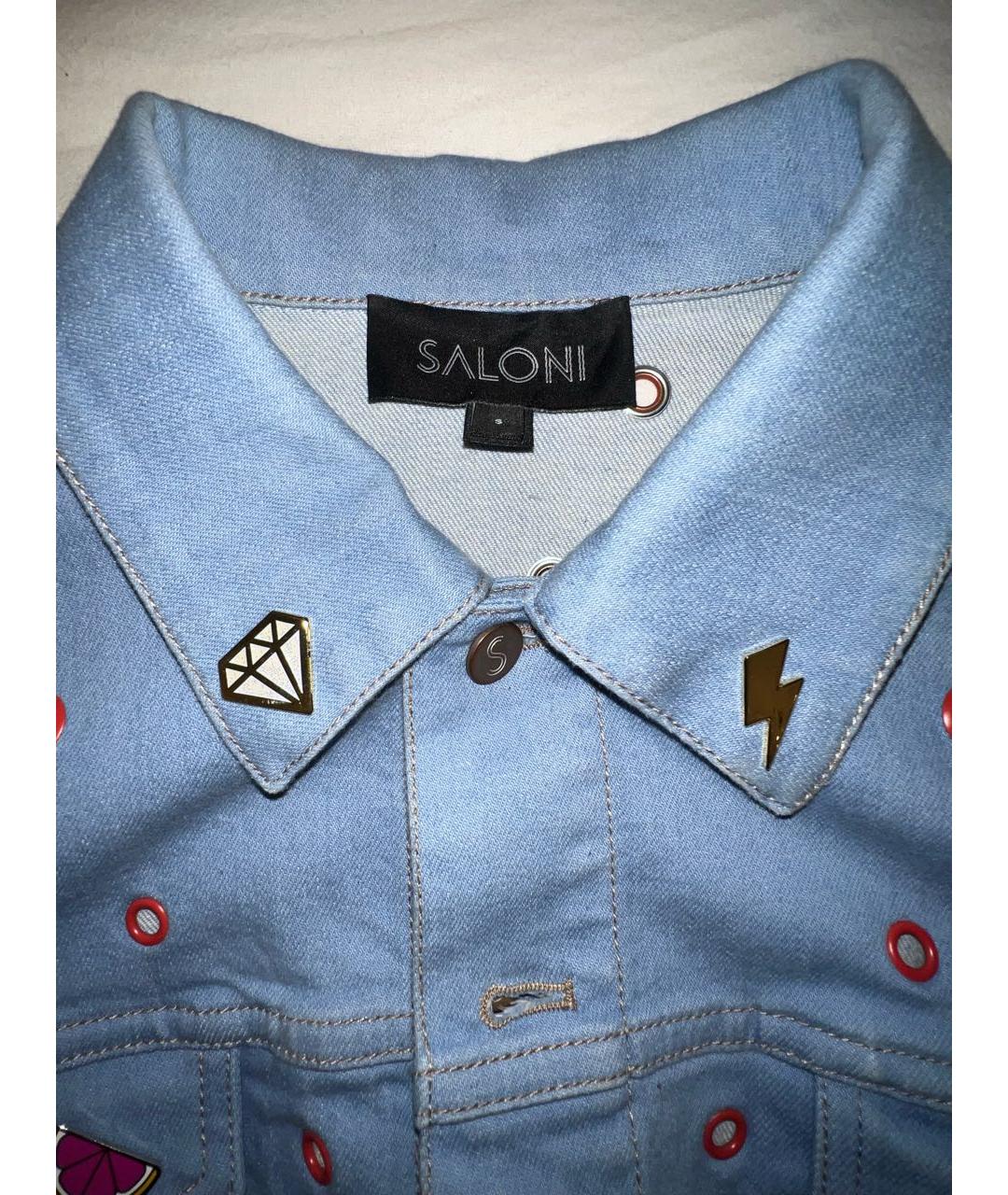 SALONI Голубой хлопковый жакет/пиджак, фото 3