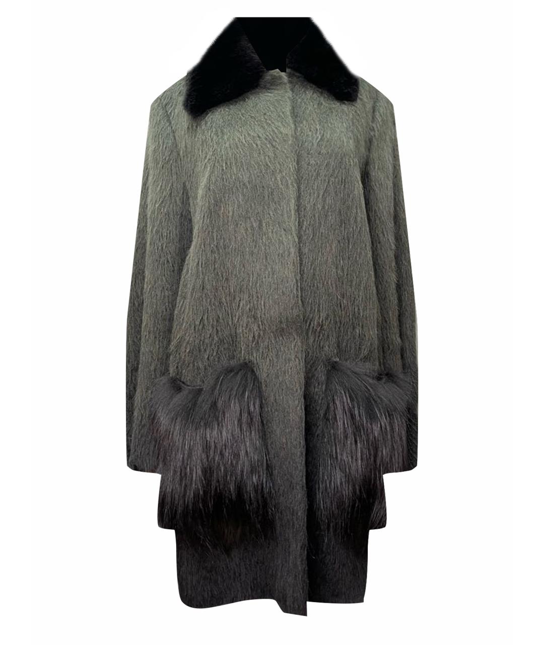 FENDI Хаки кашемировое пальто, фото 1