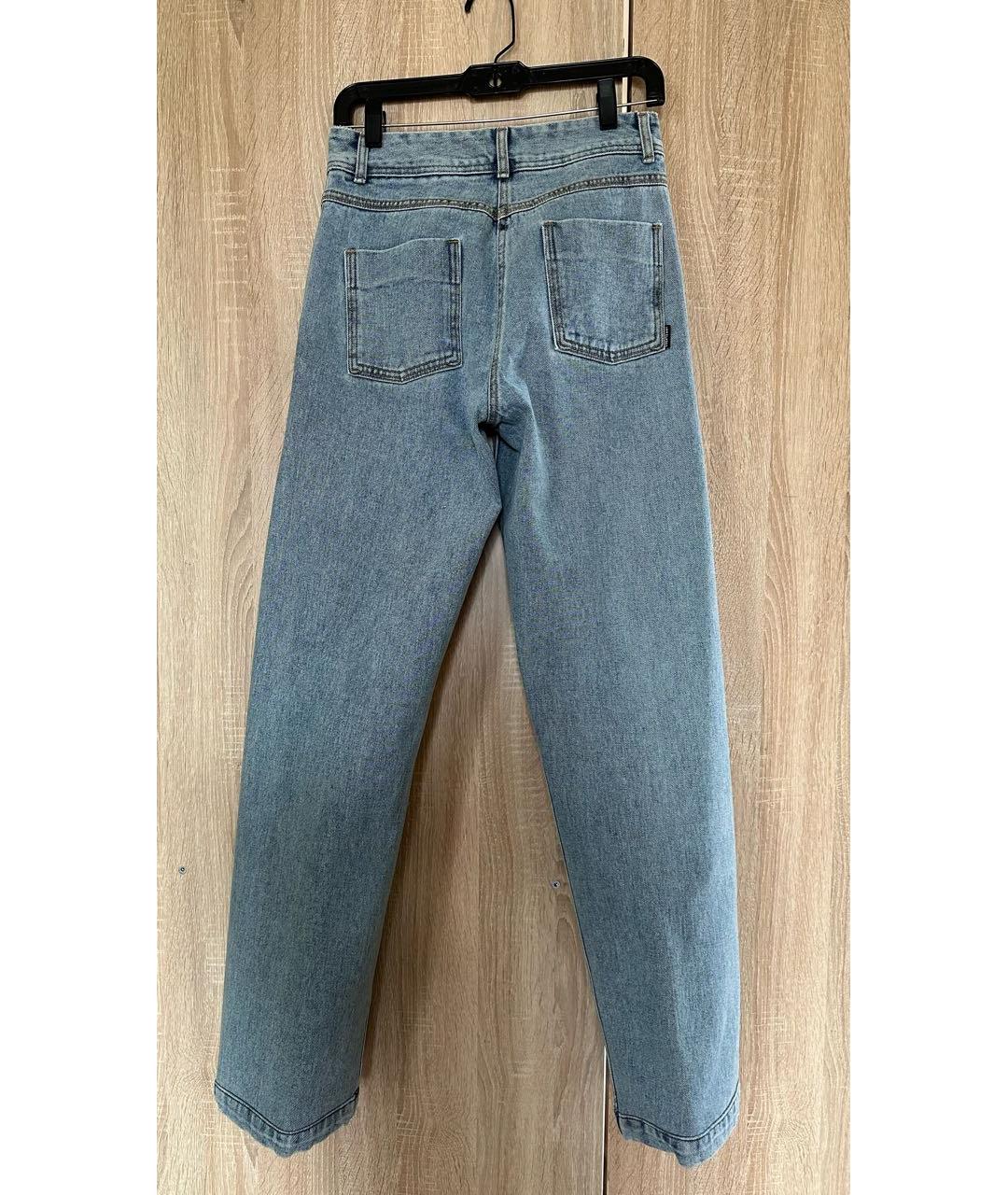 LOW CLASSIC Голубые хлопковые прямые джинсы, фото 2