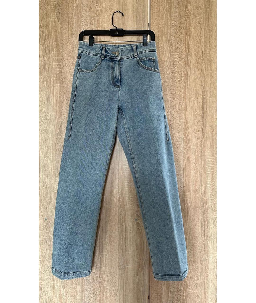 LOW CLASSIC Голубые хлопковые прямые джинсы, фото 9