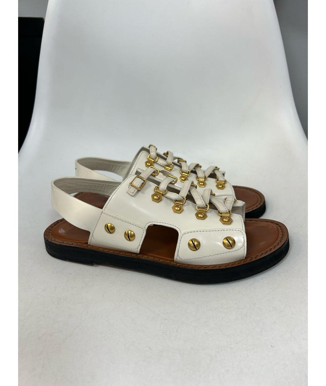 CHRISTIAN DIOR PRE-OWNED Белые кожаные сандалии, фото 3