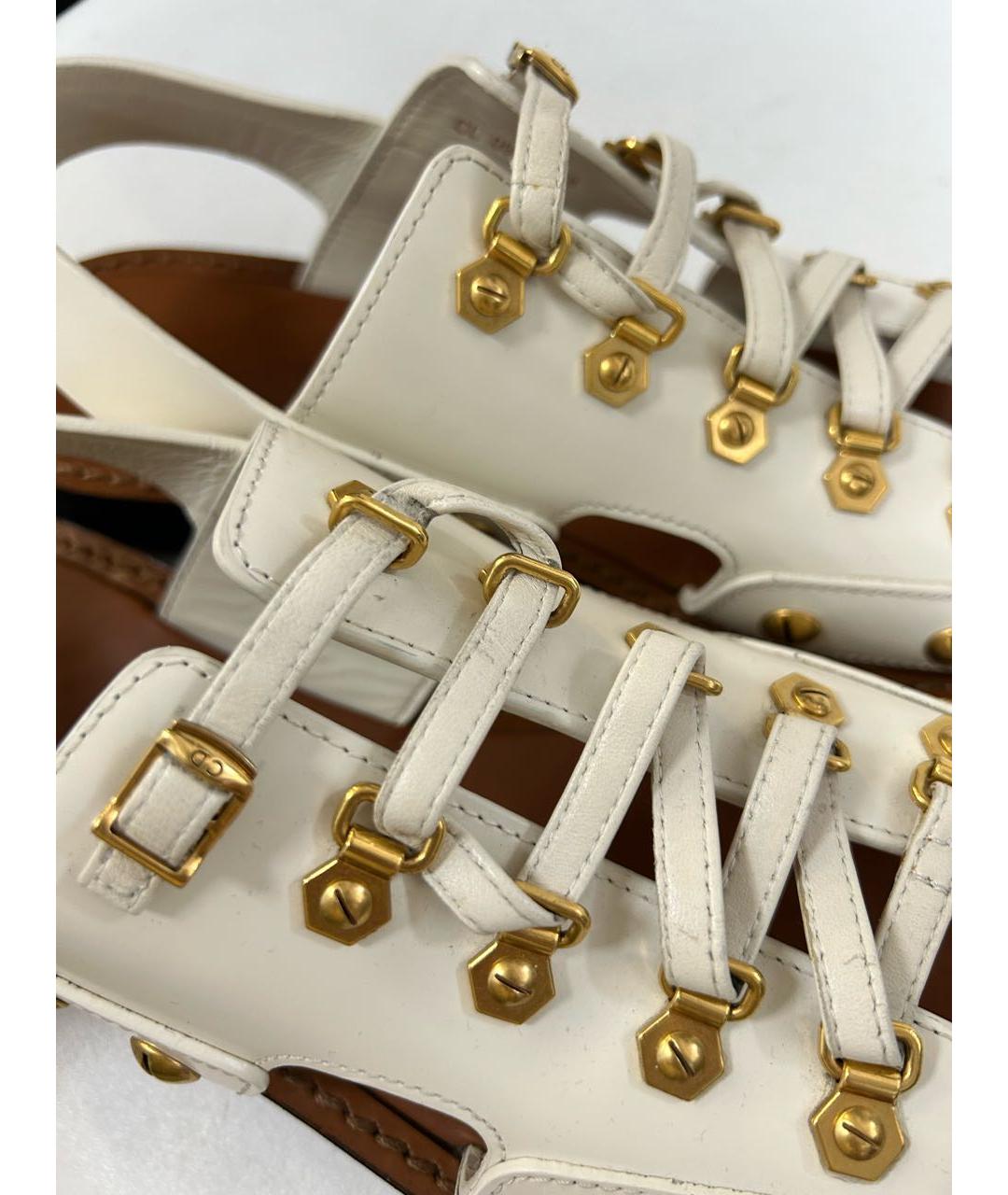 CHRISTIAN DIOR PRE-OWNED Белые кожаные сандалии, фото 6