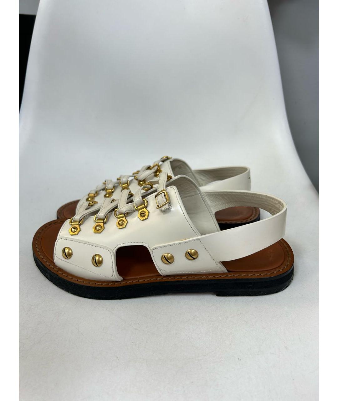CHRISTIAN DIOR PRE-OWNED Белые кожаные сандалии, фото 9