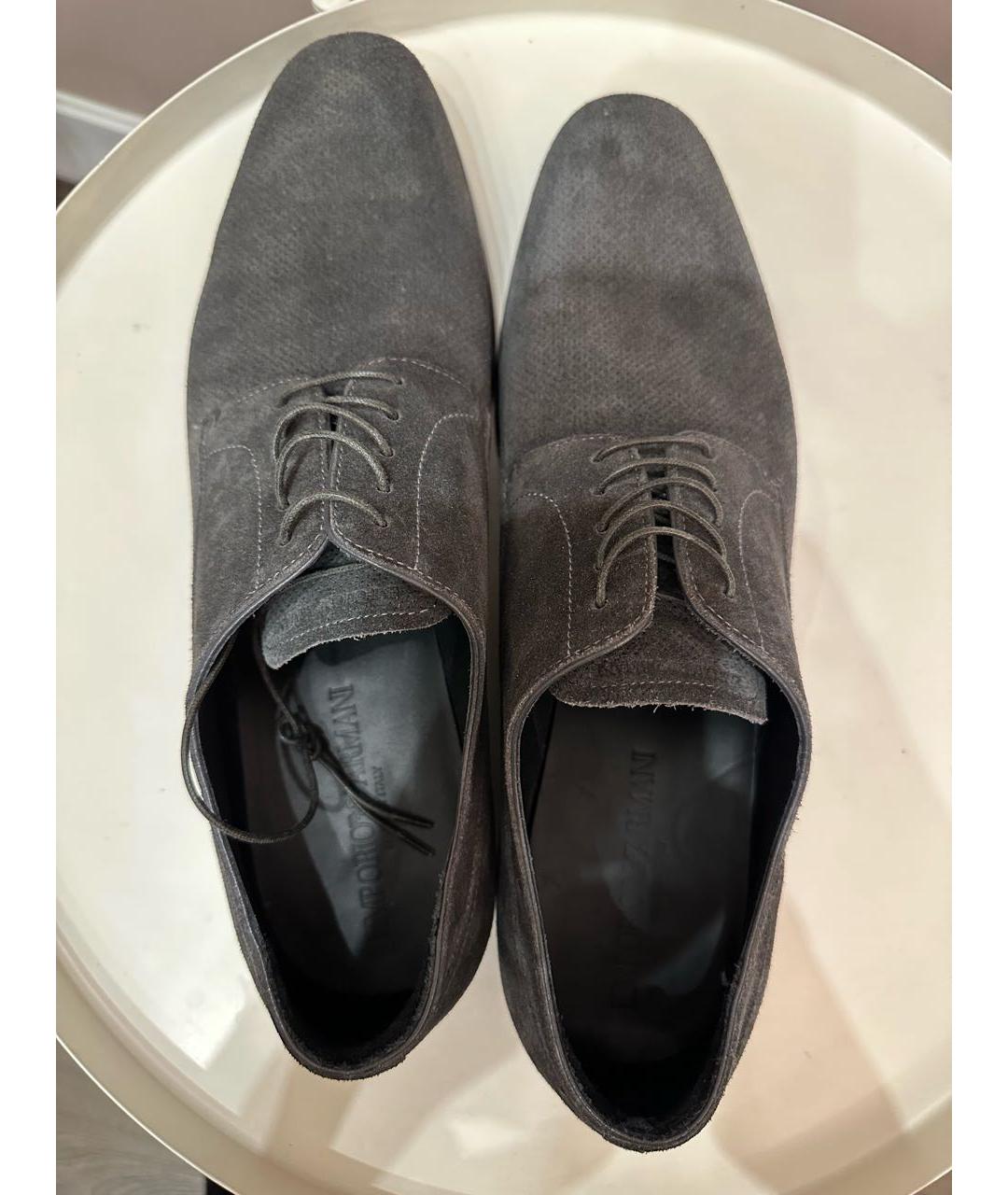 EMPORIO ARMANI Серые замшевые туфли, фото 2