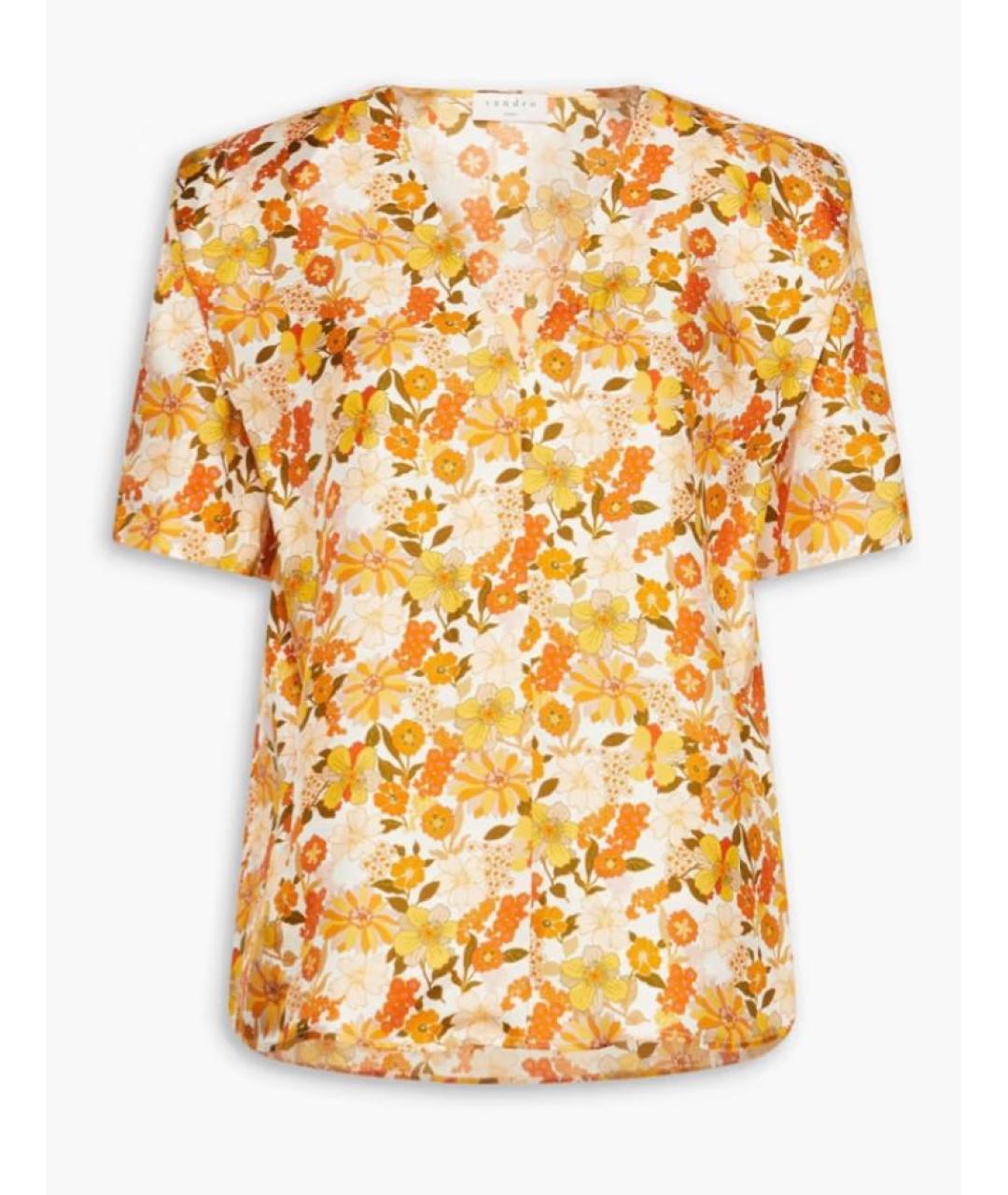 SANDRO Мульти шелковая блузы, фото 9