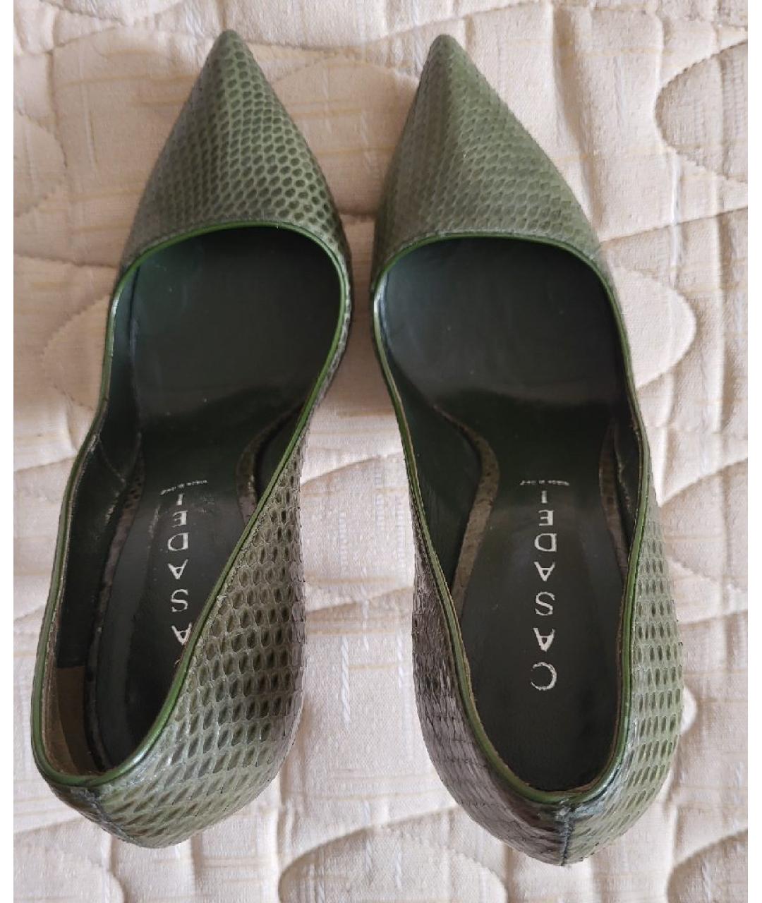 CASADEI Хаки кожаные туфли, фото 3