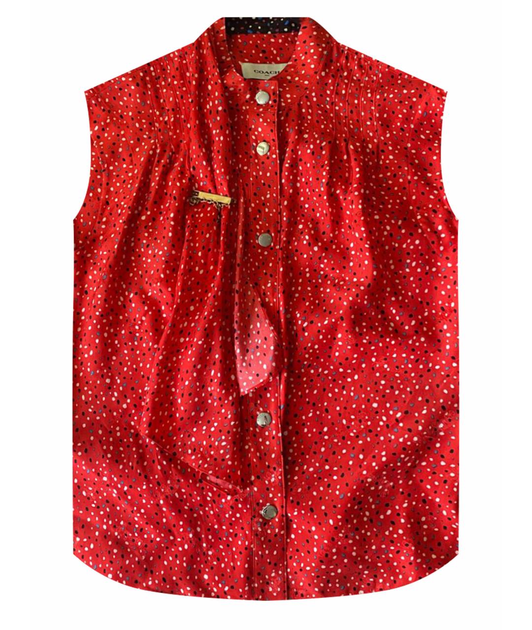 COACH Красная шелковая блузы, фото 1