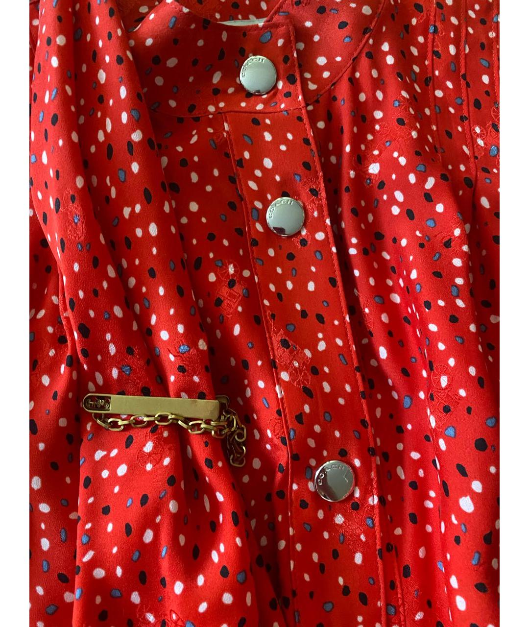 COACH Красная шелковая блузы, фото 3