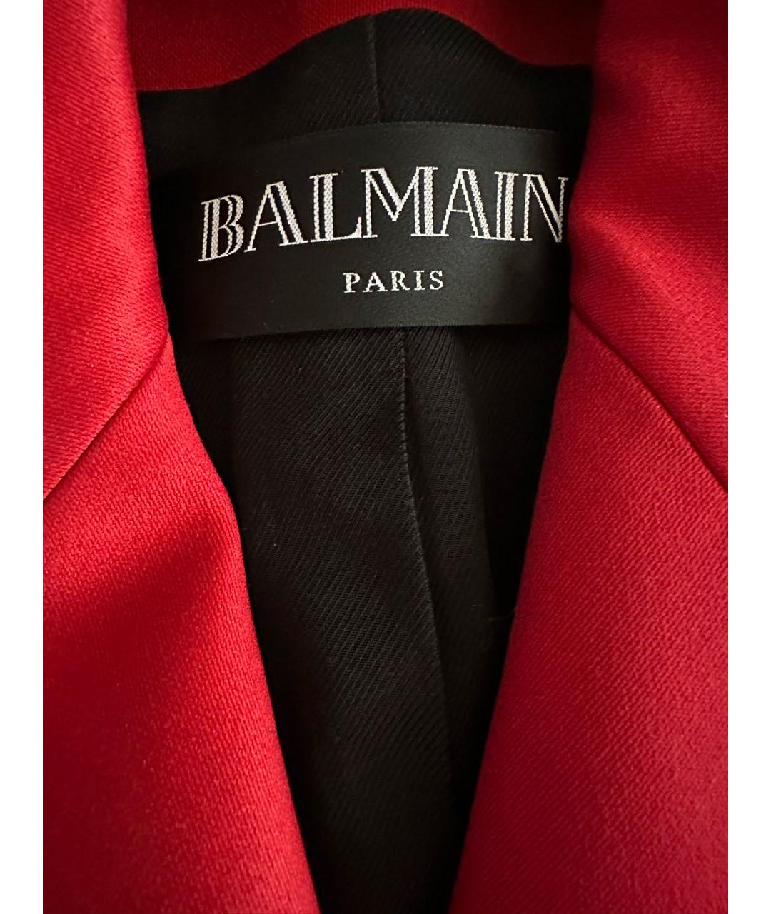BALMAIN Бордовый шерстяной жакет/пиджак, фото 4