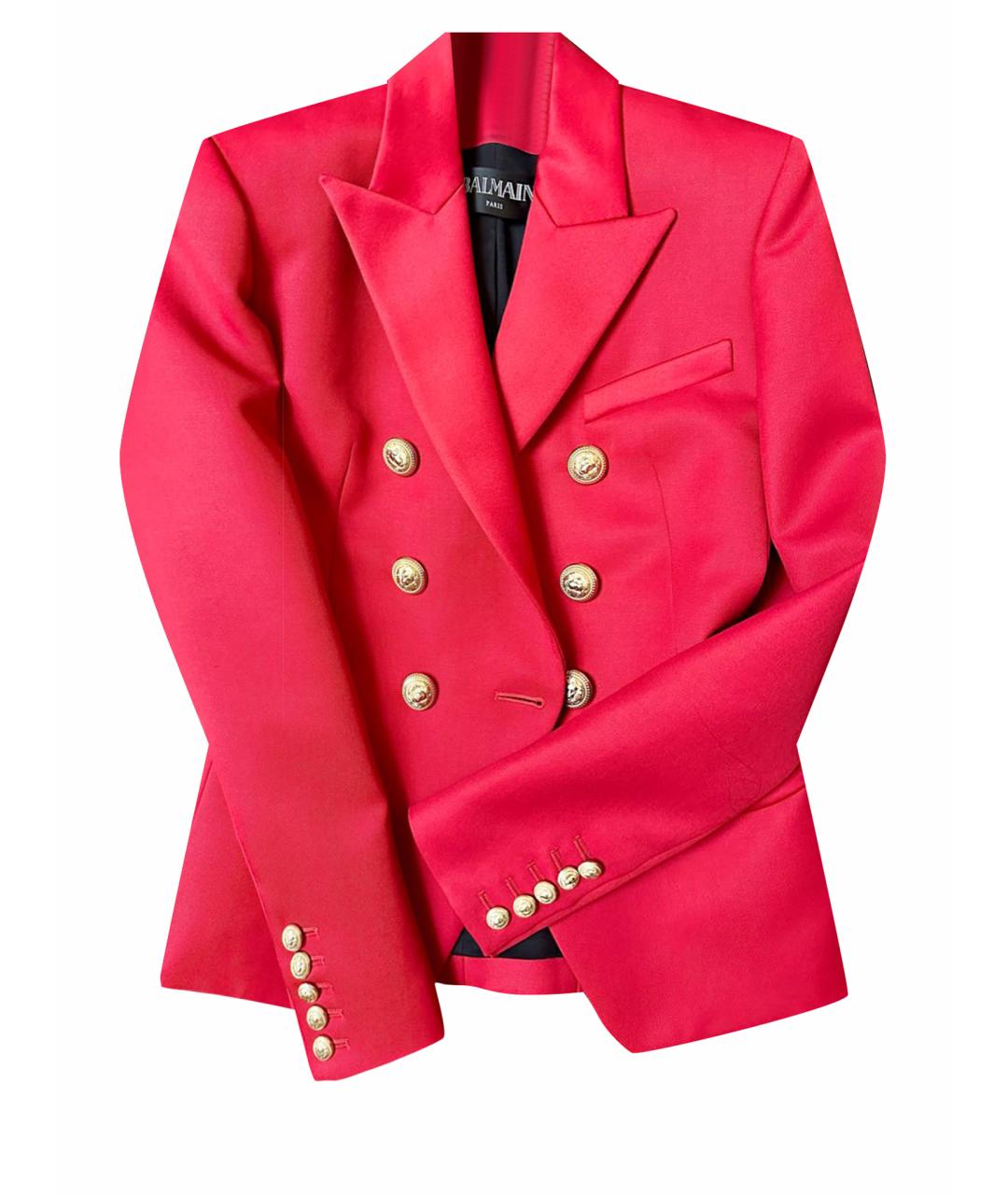BALMAIN Бордовый шерстяной жакет/пиджак, фото 1