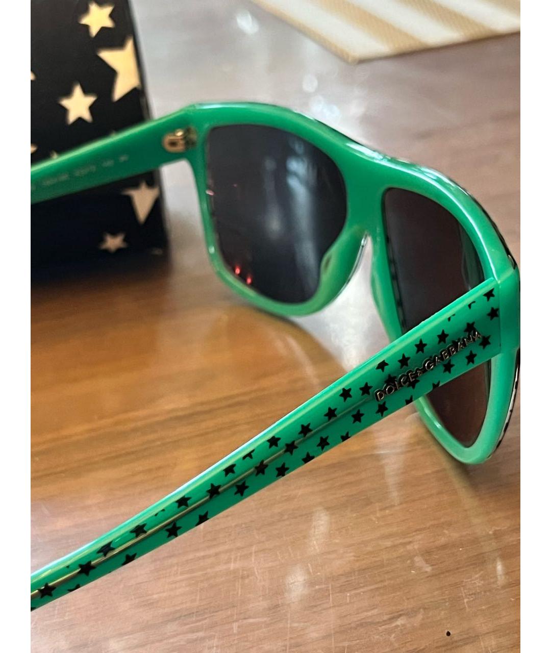 DOLCE&GABBANA Зеленые пластиковые солнцезащитные очки, фото 4