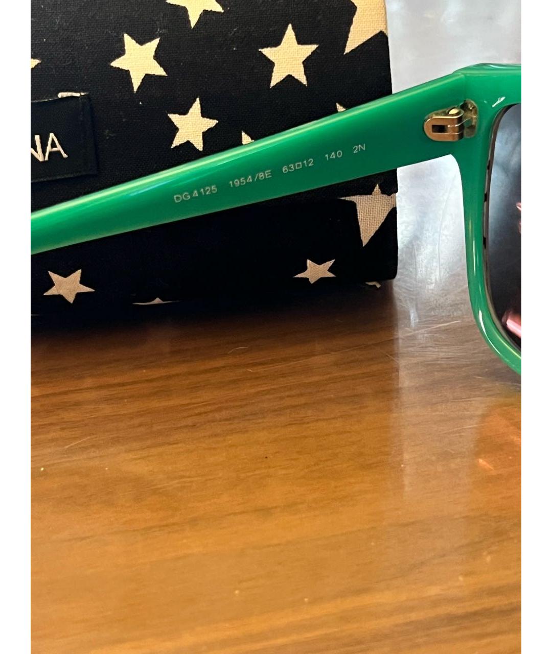 DOLCE&GABBANA Зеленые пластиковые солнцезащитные очки, фото 5