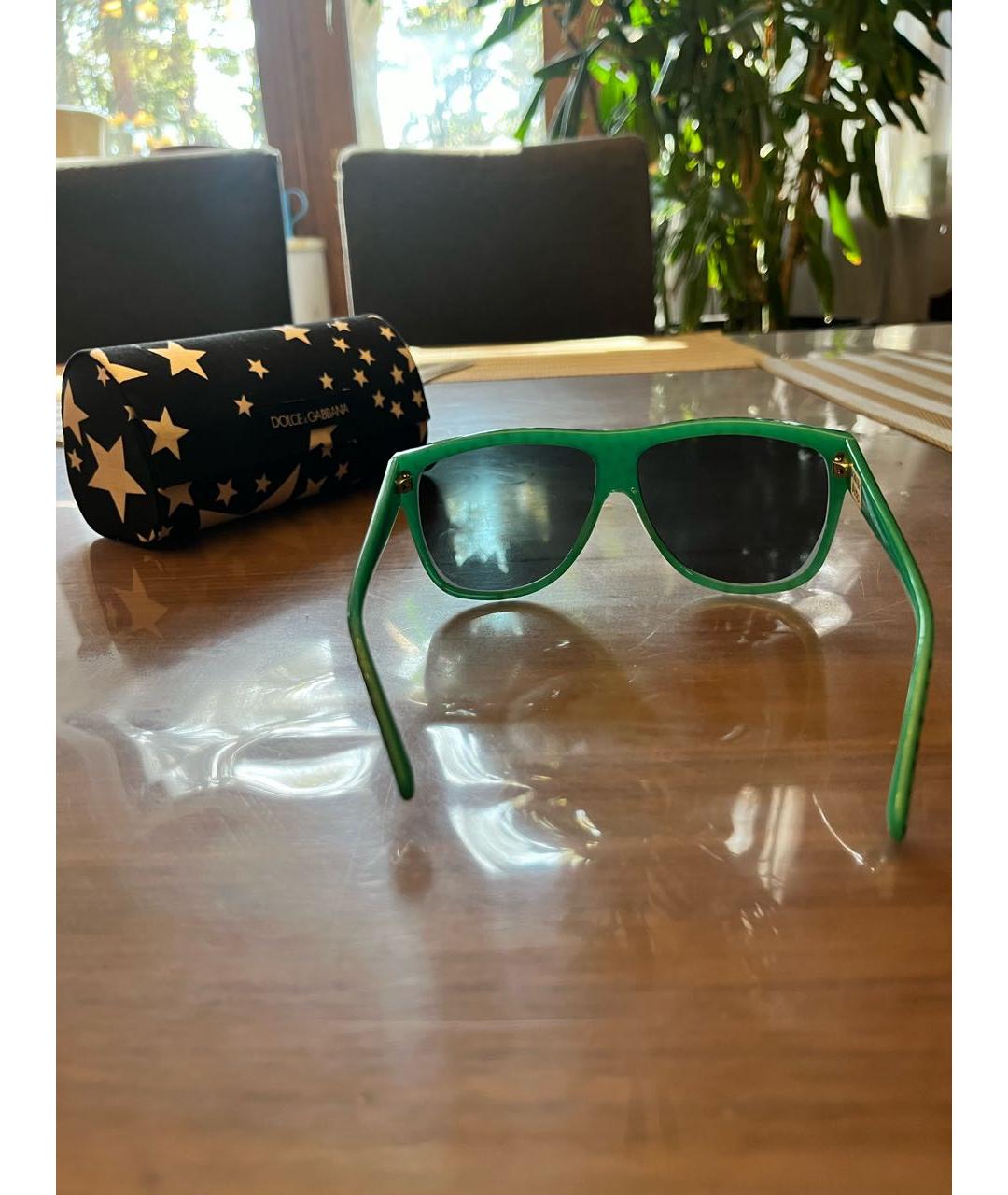 DOLCE&GABBANA Зеленые пластиковые солнцезащитные очки, фото 3