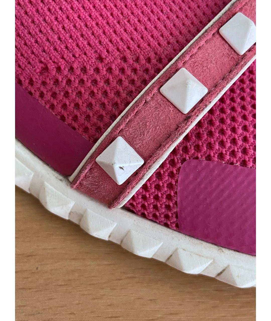 VALENTINO Розовые текстильные кроссовки, фото 6