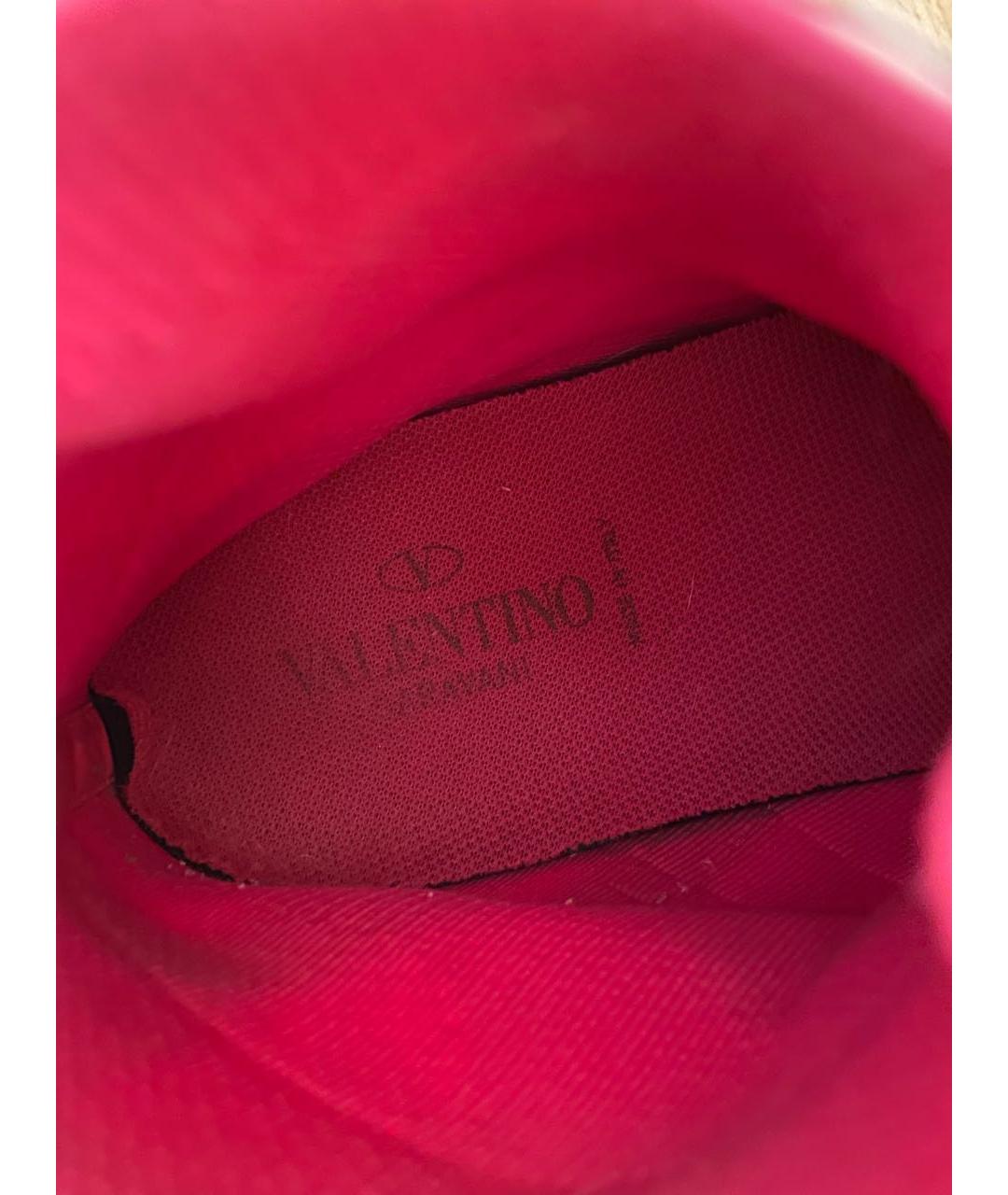 VALENTINO Розовые текстильные кроссовки, фото 5