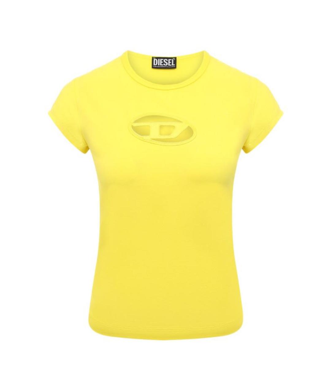DIESEL Желтая хлопковая футболка, фото 1