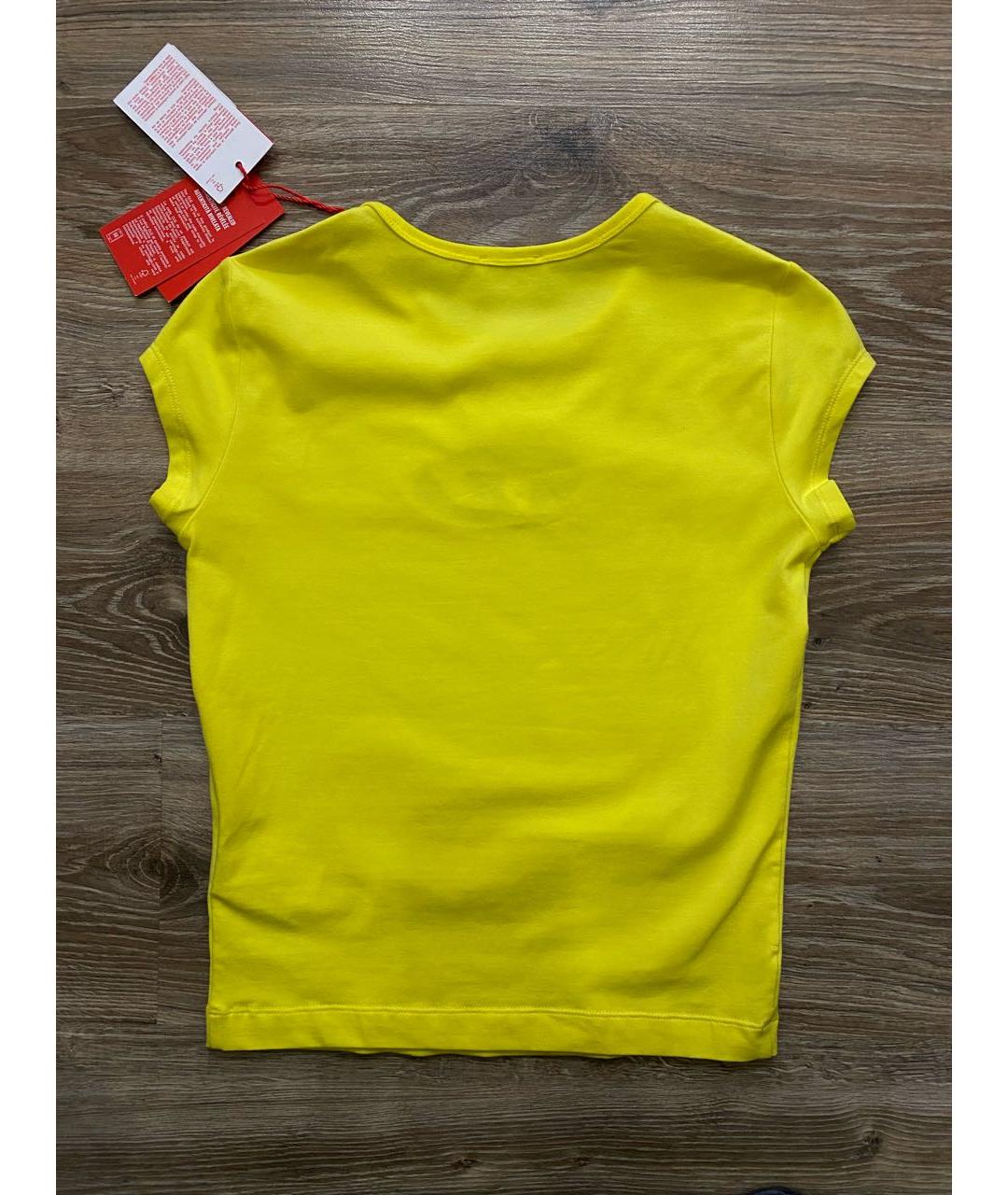 DIESEL Желтая хлопковая футболка, фото 7