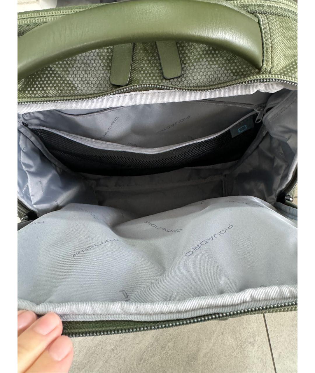 PIQUADRO Зеленый синтетический рюкзак, фото 4