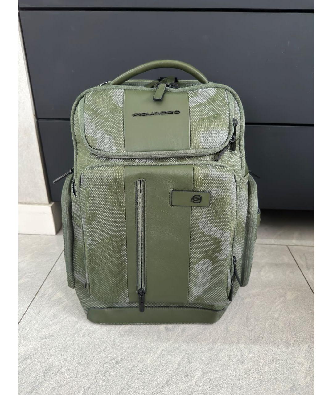 PIQUADRO Зеленый синтетический рюкзак, фото 6