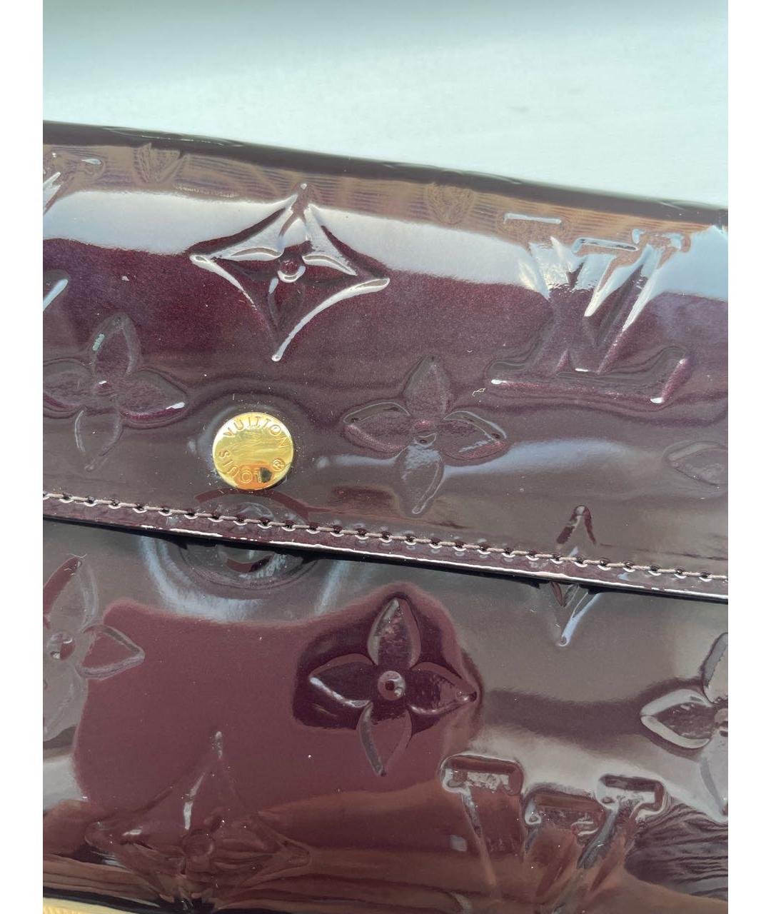LOUIS VUITTON PRE-OWNED Бордовый кошелек из лакированной кожи, фото 2