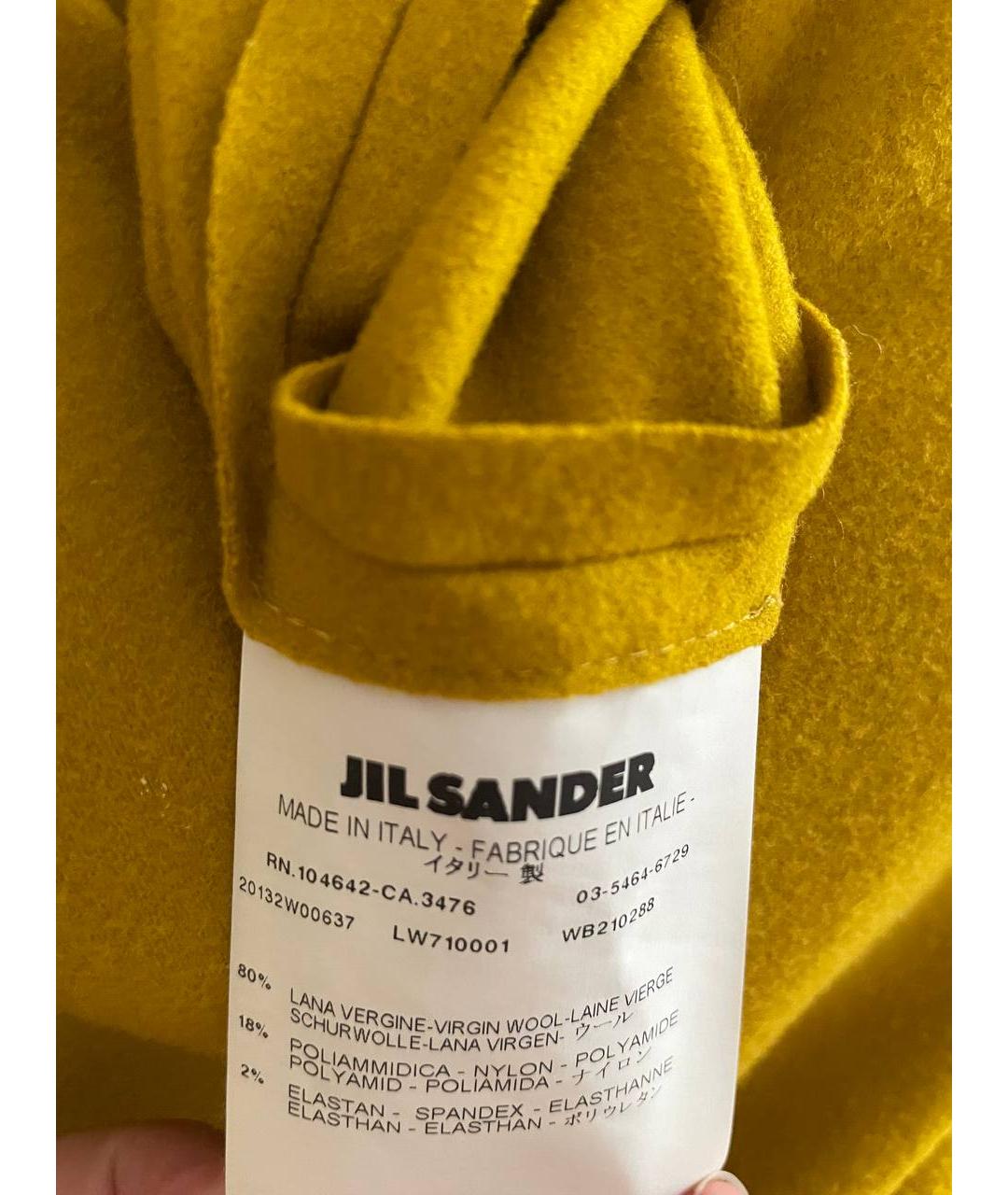 JIL SANDER Желтое кашемировое повседневное платье, фото 5